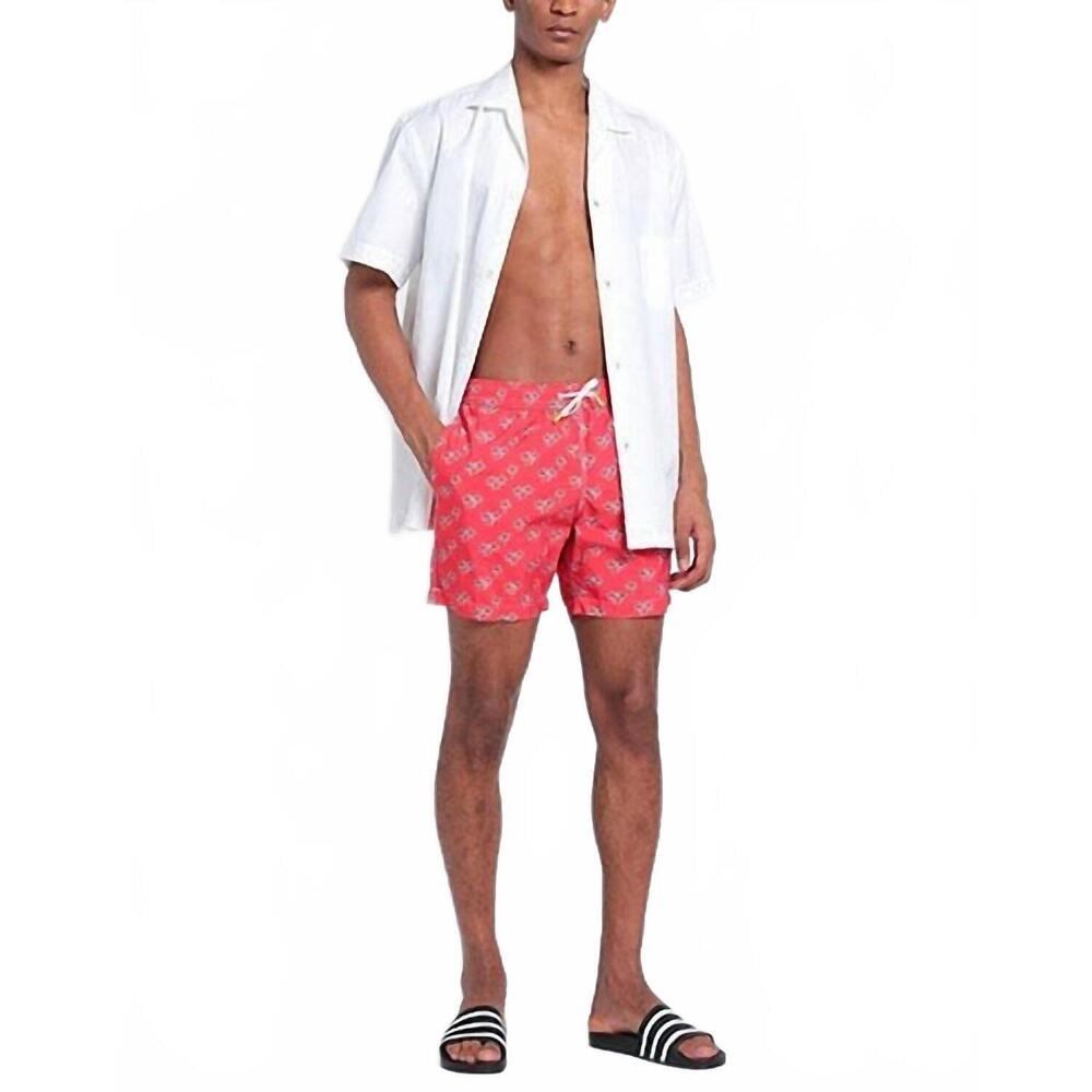 NEW HARTFORD palm tree print swim shorts in red